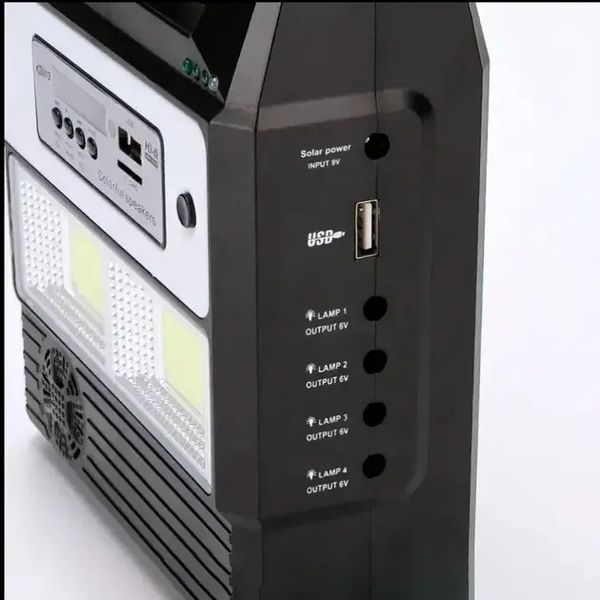 Портативна станція GDLight GD8216 Bluetooth/Power Bank на сонячній батареї з ліхтарем + 3 лампи 00017891 фото