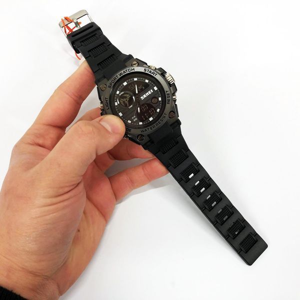 Годинник наручний чоловічий SKMEI 2031BK BLACK, чоловічий тактичний годинник, протиударний годинник. Колір: чорний 00022418 фото