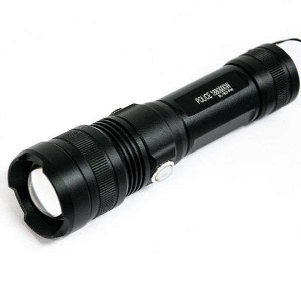 Ручной аккумуляторный светодиодный фонарь Police X-Balog BL-1827-P90 переносной с USB зарядкой оптическим зумом и металлическим корпусом + ремешок на руку 00022980 фото