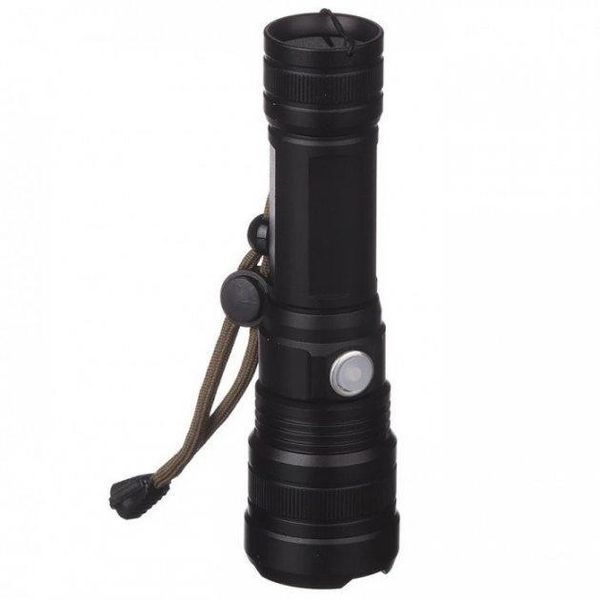 Ручной аккумуляторный светодиодный фонарь Police X-Balog BL-1827-P90 переносной с USB зарядкой оптическим зумом и металлическим корпусом + ремешок на руку 00022980 фото
