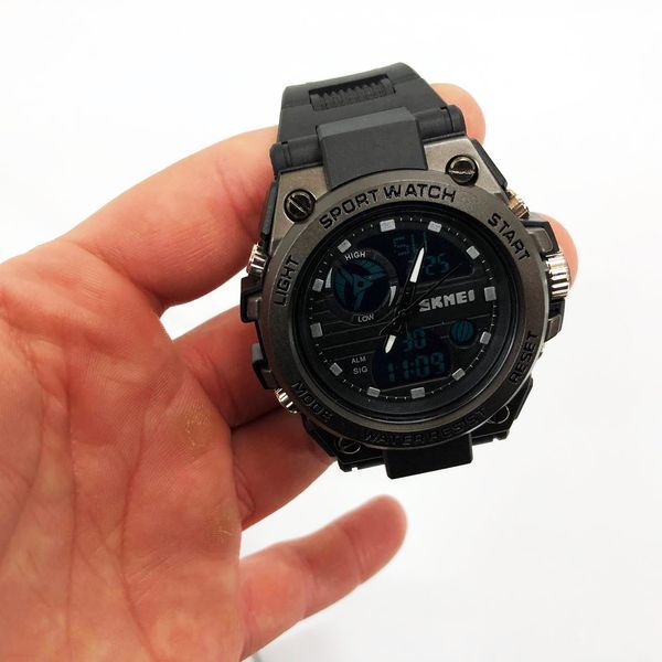 Годинник наручний чоловічий SKMEI 2031BK BLACK, чоловічий тактичний годинник, протиударний годинник. Колір: чорний 00022418 фото
