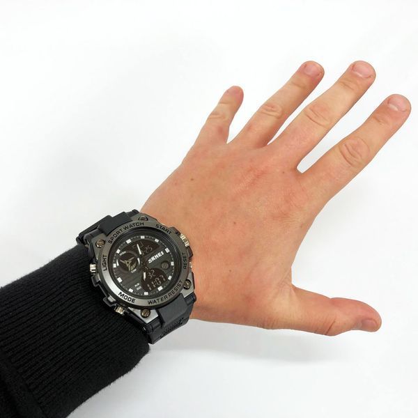 Годинник наручний чоловічий SKMEI 2031BK BLACK, чоловічий тактичний годинник, протиударний годинник. Колір: чорний 00022418 фото