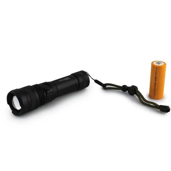 Ручной аккумуляторный светодиодный фонарь Police X-Balog BL-1827-P90 переносной с USB зарядкой оптическим зумом и металлическим корпусом + ремешок на руку 00022980 фото