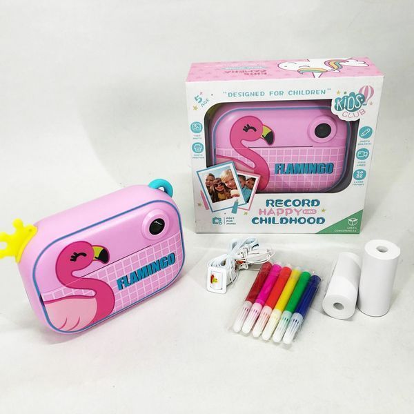 Детский фотоаппарат мгновенной печати YT008 PINK FLAMINGO с поддержкой microSD 00016284 фото