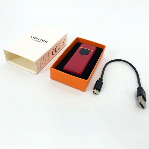 Электрозажигалка USB ZGP ABS, сенсорная зажигалка электрическая спиральная. Цвет: красный 00023019 фото
