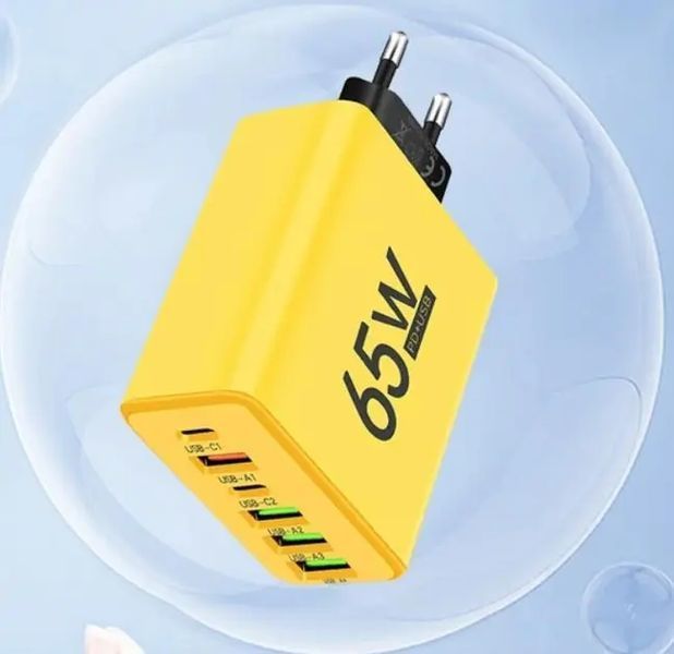Зарядний пристрій для телефону (65W) / Адаптер для заряджання / Швидка зарядка для смартфона 00017388 фото