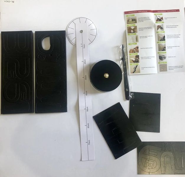 Настінний годинник 3D "DIY CLOCK" з цифрами від 60 до 120см Black 00022491 фото