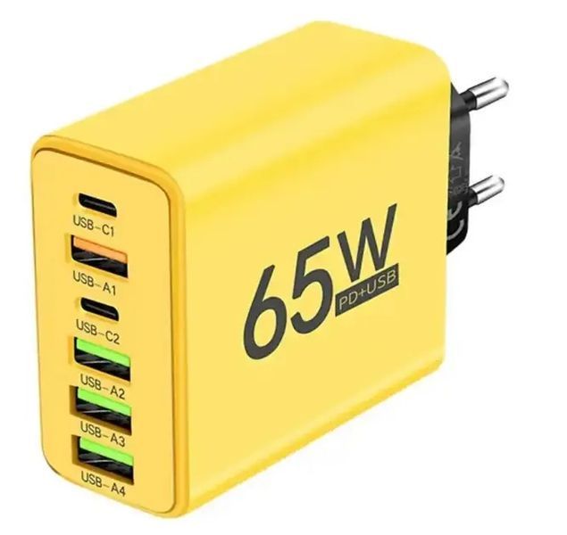 Зарядний пристрій для телефону (65W) / Адаптер для заряджання / Швидка зарядка для смартфона 00017388 фото