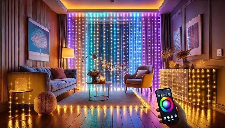 Гірлянда-штора з дистанційним керуванням через APP, Bluetooth, USB, XPRO 3*3м (SFK-06) 00024805 фото