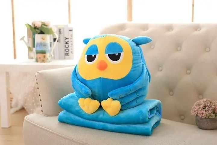М'яка іграшка Happy Baby Сова плед-подушка трансформер 3 в 1 00016084 фото
