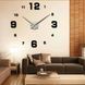 Настінний годинник 3D "DIY CLOCK" з цифрами від 60 до 120см Black 00022491 фото 5