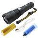 Ручной аккумуляторный светодиодный фонарь Police X-Balog BL-1827-P90 переносной с USB зарядкой оптическим зумом и металлическим корпусом + ремешок на руку 00022980 фото 1