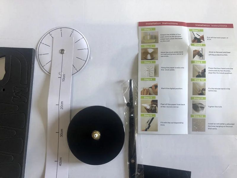 Настінний годинник 3D "DIY CLOCK" з цифрами від 60 до 120см Black 00022491 фото