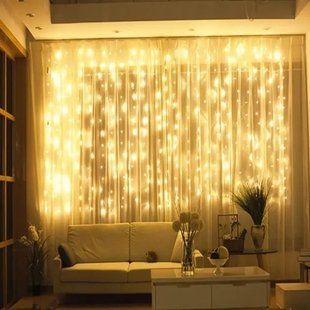 Гирлянда Водопад USB штора 3х2м, теплый белый, 200 LED + пульт / Новогодняя светодиодная гирлянда на окно 00024501 фото
