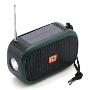 Bluetooth-колонка TG632 c радио, фонарем, солнечной батареей и громкоговорителем. Цвет: зеленый 00017790 фото