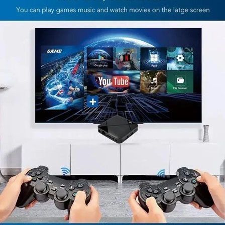 Игровая консоль приставка для телевизора 4K система Android TV 10 4G Wi-Fi HD с двумя джойстиками 00016317 фото