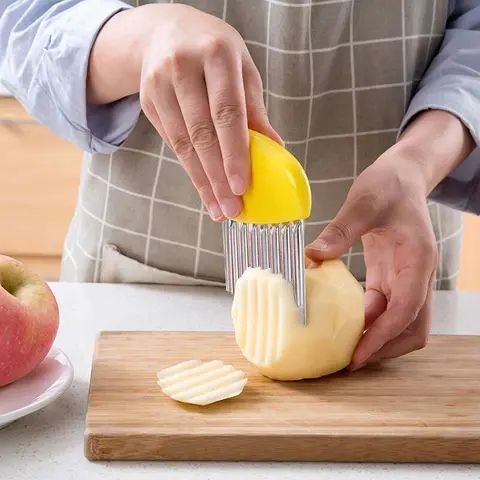 Ніж для фігурної нарізки / Рифлений ніж / Фігурний ніж / Ніж слайсер / Хвилястий кухонний ніж / Різак для картоплі 00020485 фото