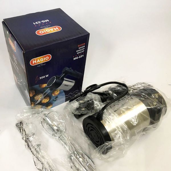 Миксер ручной MAGIO МG-231 300 Вт, миксер для взбивания, ручной миксер для кухни, миксер для кухни 00018869 фото