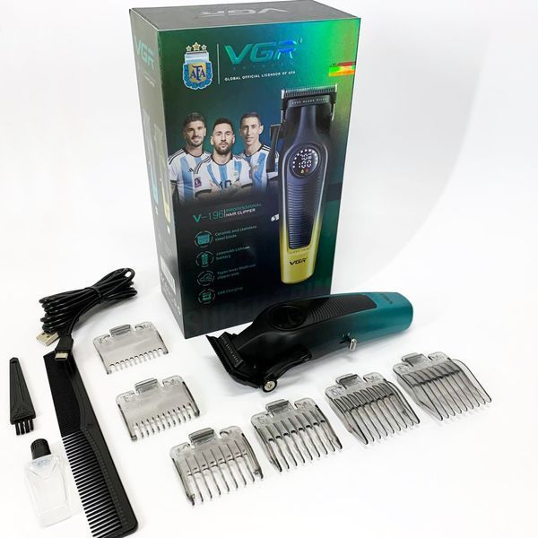 Акумуляторна машинка для стрижки vgr v-196 green 00014838 фото