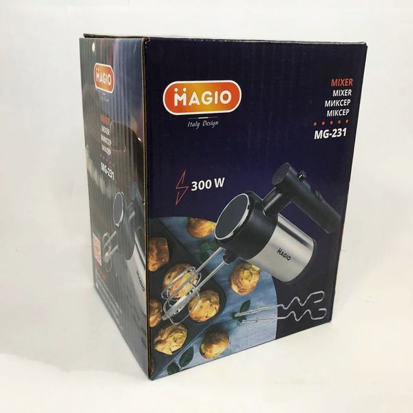 Миксер ручной MAGIO МG-231 300 Вт, миксер для взбивания, ручной миксер для кухни, миксер для кухни 00018869 фото