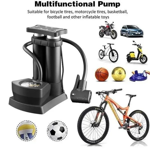 Портативний ножний насос з манометром Air pump AND 521-2414 Двоциліндровий насос 00017138 фото