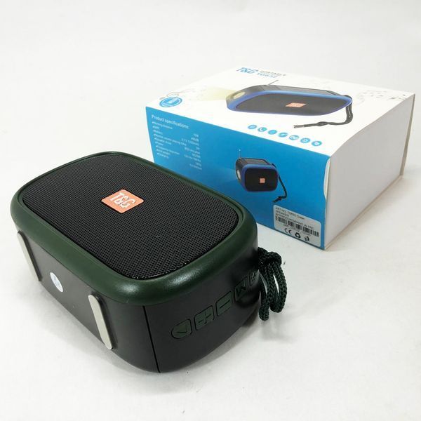 Bluetooth-колонка TG632 c радио, фонарем, солнечной батареей и громкоговорителем. Цвет: зеленый 00017790 фото