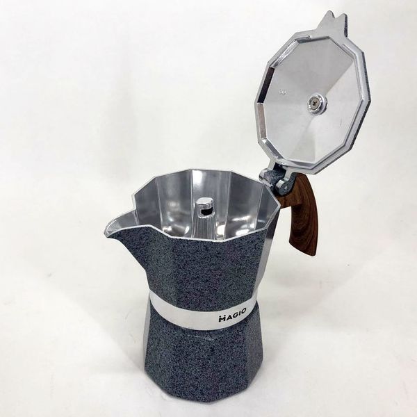 Гейзерная кофеварка Magio MG-1010 150 мл, гейзерная кофеварка для плиты, кофейник гейзерный 00019910 фото