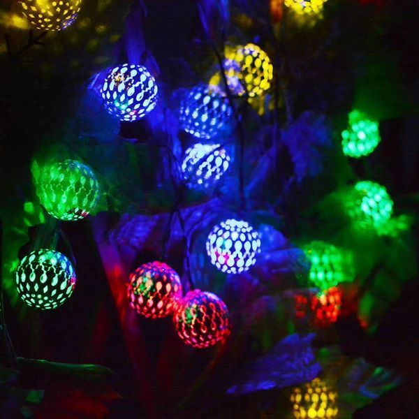 Гирлянда светодиодная Шарик металлический золотой, 20 LED, Мультицвет 00024833 фото