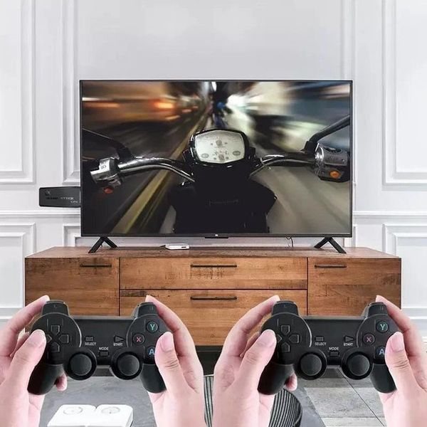 Игровая консоль приставка для телевизора 4K система Android TV 10 4G Wi-Fi HD с двумя джойстиками 00016317 фото