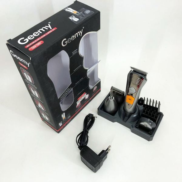 Набір для стрижки Pro Gemei GM-580 тример 7в1 для стрижки волосся, гоління бороди, для носа та вух, стайлер 00014365 фото