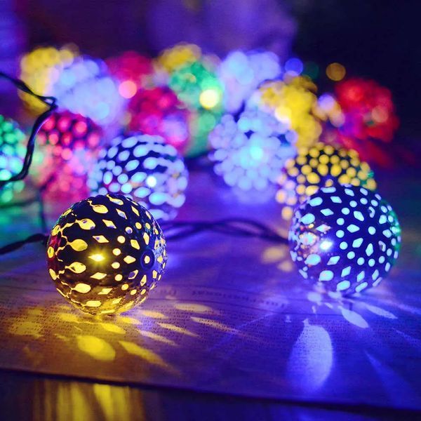Гирлянда светодиодная Шарик металлический золотой, 20 LED, Мультицвет 00024833 фото