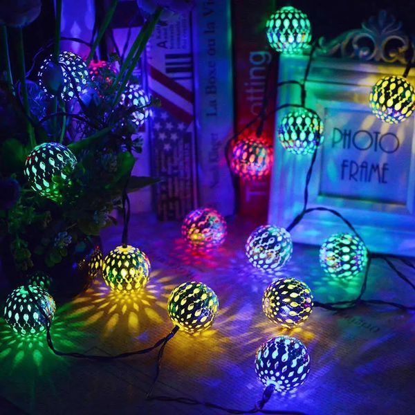 Гирлянда светодиодная Шарик металлический золотой, 20 LED, Мультицвет 00024833 фото