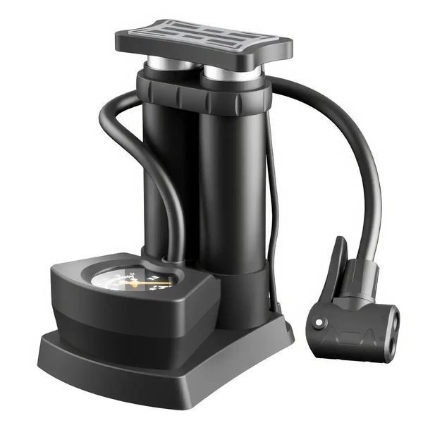 Портативний ножний насос з манометром Air pump AND 521-2414 Двоциліндровий насос 00017138 фото
