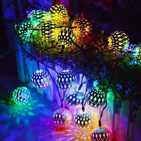 Гирлянда светодиодная Шарик металлический золотой, 20 LED, Мультицвет 00024833 фото