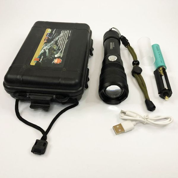 Ліхтар P512-HP50, ЗУ micro USB, 1x18650/3xAAA, zoom, потужний ручний ліхтарик, кишеньковий міні ліхтар 00023306 фото