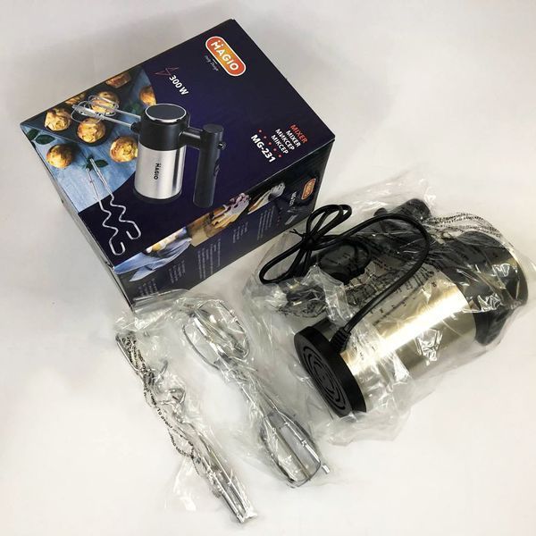 Миксер ручной MAGIO МG-231 300 Вт, миксер для взбивания, ручной миксер для кухни, миксер для кухни 00018869 фото