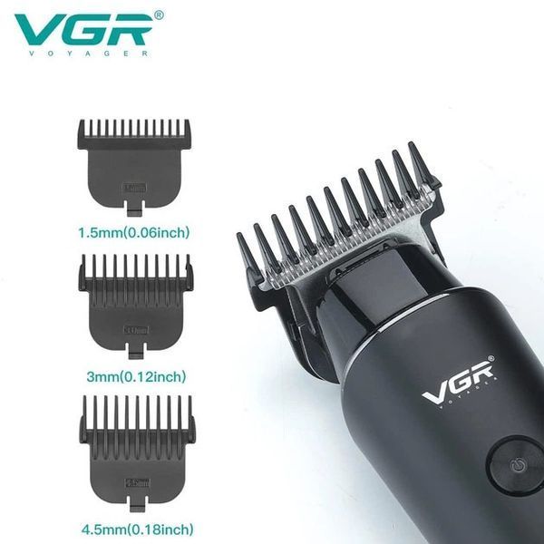 Тример для волосся VGR V-937, з USB-кабелем для зарядки, світлодіодним дисплеєм, 3 насадками 00014459 фото