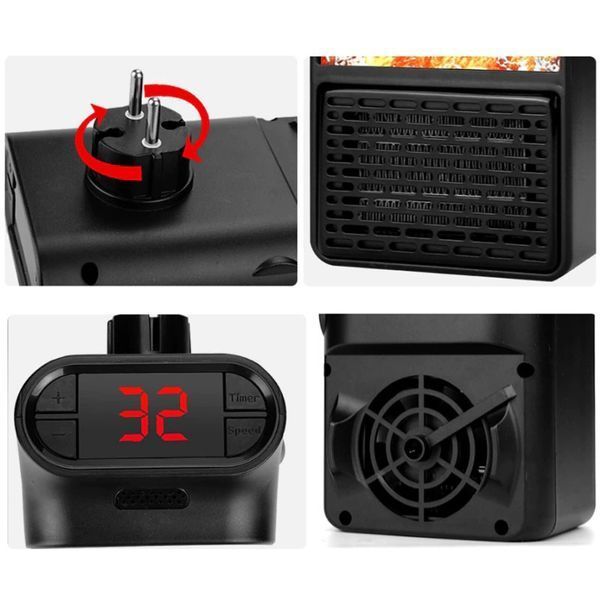 Портативний обігрівач Flame Heater 900 Вт, тепловий вентилятор, обігрівач для дому, ветродуйчик 00013278 фото