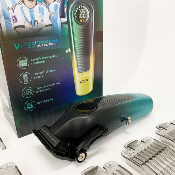 Акумуляторна машинка для стрижки vgr v-196 green 00014838 фото