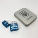 Дуговая электроимпульсная USB зажигалка Украина (металлическая коробка) HL-449. Цвет: синий 00023035 фото 8