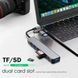 Мультифункциональный USB-хаб 8 в 1, универсальный адаптер, концентратор с входом Type-C, кардридер, HDTV+PD+USB 3.0+SD+TF+Type-C 00017579 фото 5
