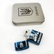 Дуговая электроимпульсная USB зажигалка Украина (металлическая коробка) HL-449. Цвет: синий 00023035 фото 7