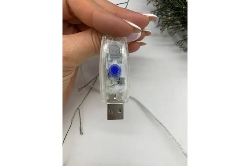 Гирлянда Роса на катушке фейерверк - мишура от USB, 50м, 1500LED + пульт Мультик 00024907 фото