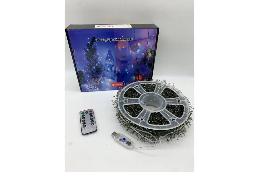 Гирлянда Роса на катушке фейерверк - мишура от USB, 50м, 1500LED + пульт Мультик 00024907 фото