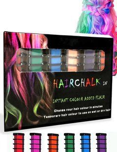 Набір крейди для волосся 6 шт Hair chalk Різнокольорові барвники гребінець для дітей та дорослих 00014598 фото