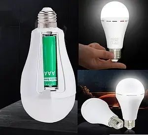 Аварийная светодиодная лампа 20W с аккумулятором на патрон лампочка Led аккумуляторная под цоколь 00023722 фото