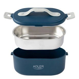 Ланч бокс з підігрівом електричний Adler AD 4505 Blue 55 Вт металевий для їжі з кришкою 0.8 л 220В 00019666 фото