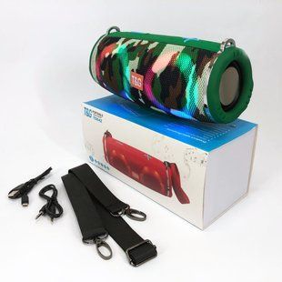 Портативная колонка TG642 с RGB подсветкой и ремешком, колонка для вечеринки. Цвет: камуфляж 00017215 фото