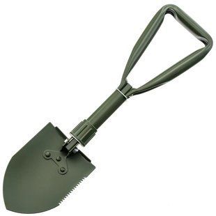 Лопата туристична багатофункціональна Shovel 009, міні лопата для кемпінгу, саперна лопата. Колір: зелений 00015205 фото