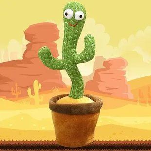 Танцующий кактус, свето - музыкальная игрушках, Dancing Cactus TikTok кактус в вазоне 34 см 00015843 фото